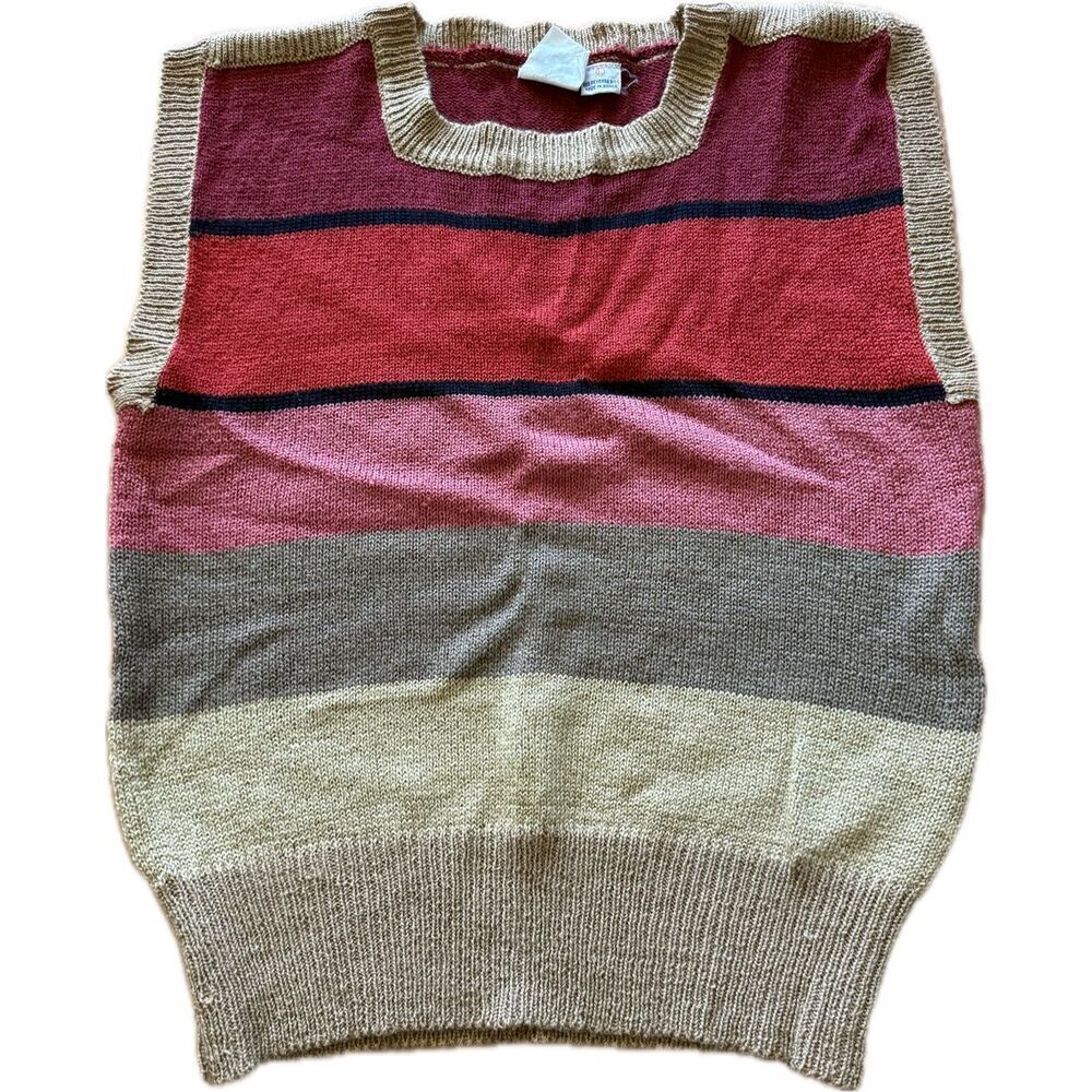 Queens Way To Fashion Vintage Knit Vest 70’s EUC Women’s Size L - Picture 7 of 8
